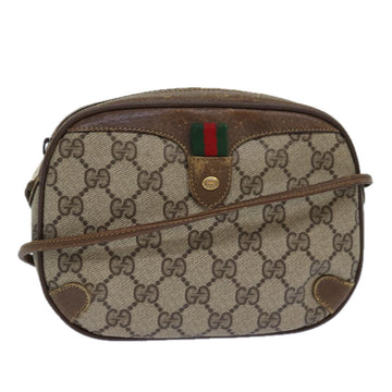 GUCCI GG Supreme Web Sherry Line Shoulder Bag PVC Beige Red 89 02 066 Auth 84927