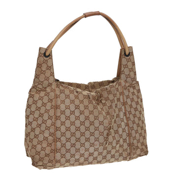 GUCCI GG Canvas Tote Bag Beige 101292 Auth 85180