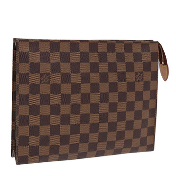 LOUIS VUITTON Damier Ebene Poche Toilette 26 Pouch N47543 LV Auth 85210