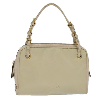 PRADA Hand Bag Nylon Gold Beige Auth 85224