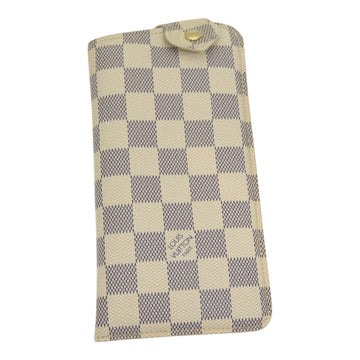 LOUIS VUITTON Damier Azur Etui Lunettes MM Glasses Case N60025 LV Auth 85236