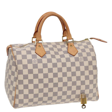 LOUIS VUITTON Damier Azur Speedy 30 Hand Bag N41533 LV Auth 85268