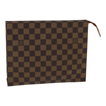 LOUIS VUITTON Damier Ebene Poche Toilette 26 Pouch N47543 LV Auth 85337