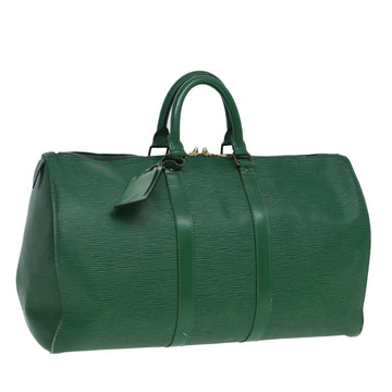 LOUIS VUITTON Epi Keepall 45 Boston Bag Green M42974 LV Auth 85351