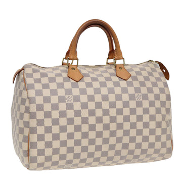 LOUIS VUITTON Damier Azur Speedy 35 Hand Bag N41535 LV Auth 85445