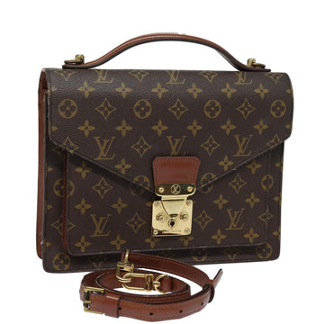 LOUIS VUITTON Monogram Monceau 28 Hand Bag 2way M51185 LV Auth 85572