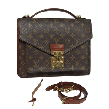 LOUIS VUITTON Monogram Monceau 28 Hand Bag 2way M51185 LV Auth 85573