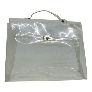 HERMES Vinyl Kelly Hand Bag Vinyl Clear Auth 85706