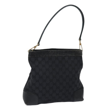 GUCCI GG Canvas Shoulder Bag Black Gold 001 4231 Auth 85720