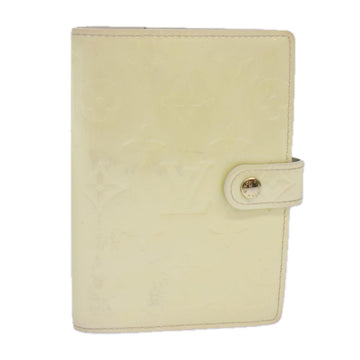 LOUIS VUITTON Vernis Agenda PM Day Planner Cover Perle R21010 LV Auth 85800