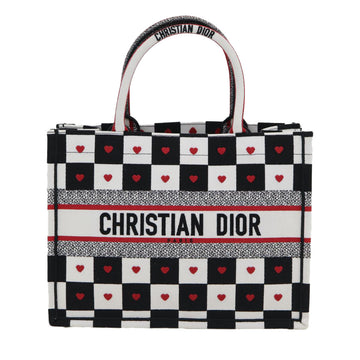 CHRISTIAN DIOR Dior Amour Book Tote Tote Bag Canvas Black White Auth 85927A