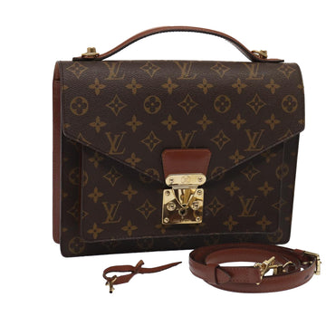 LOUIS VUITTON Monogram Monceau 28 Hand Bag 2way M51185 LV Auth 86719