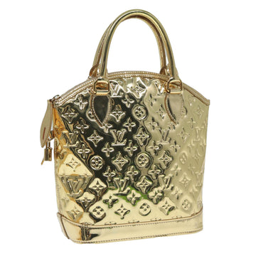 LOUIS VUITTON Monogram Miroir Lockit Hand Bag Gold Dore M95450 LV Auth 86961