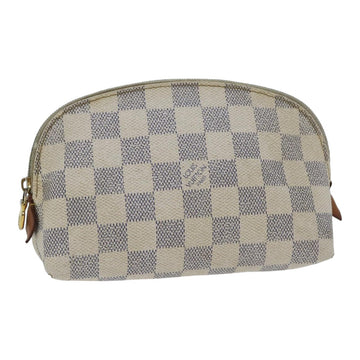 LOUIS VUITTON Damier Azur Pochette Cosmetic PM Pouch N60024 LV Auth 86999