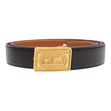 HERMES Horse Carriage Belt Leather 43.3