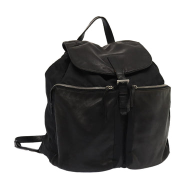 PRADA Backpack Nylon Leather Black Auth 87351