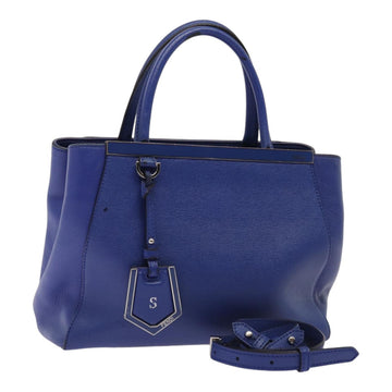 FENDI To joule Hand Bag Leather 2way Blue Auth 87435