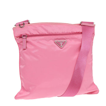 PRADA Shoulder Bag Nylon Pink Silver Auth 87439