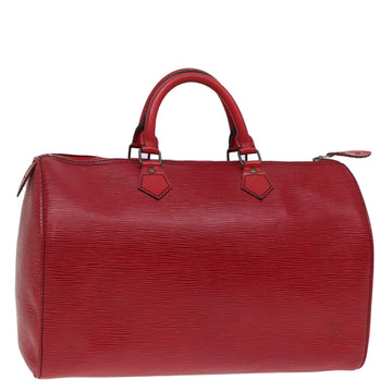 LOUIS VUITTON Epi Speedy 35 Hand Bag Castilian Red M42997 LV Auth 87480