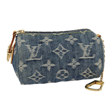 LOUIS VUITTON Monogram Denim Trousse Speedy Pouch Blue M95082 LV Auth 87601A