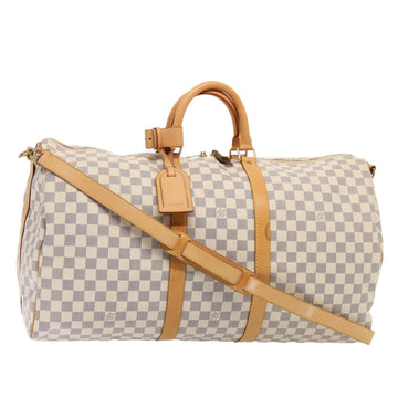 LOUIS VUITTON Damier Azur Keepall Bandouliere 55 Boston Bag N41429 Auth 87614A