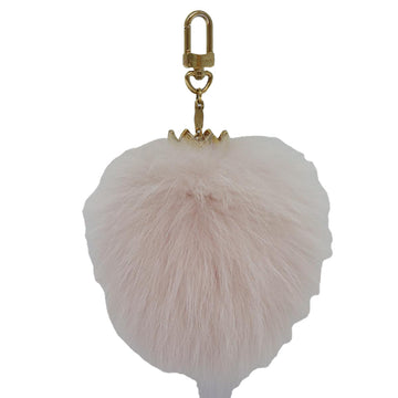 LOUIS VUITTON Fuzzy Bubble Key Holder Pink Gold M67371 LV Auth 87735