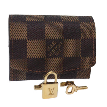 LOUIS VUITTON Damier Ebene Buton de Manchette Cadena Cuffs M64601 LV Auth 87817