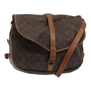 LOUIS VUITTON Monogram Saumur 35 Shoulder Bag M42254 LV Auth 87885