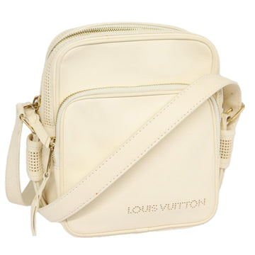 LOUIS VUITTON Cuir Bequia Trotteur MM Bag Leather White M95359 LV Auth 88027