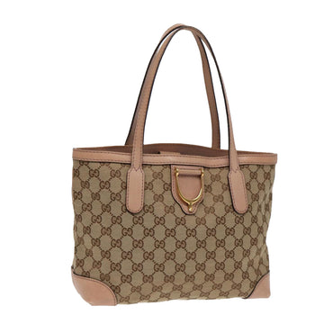 GUCCI GG Canvas Shoulder Bag Beige Gold 308604 Auth 88173