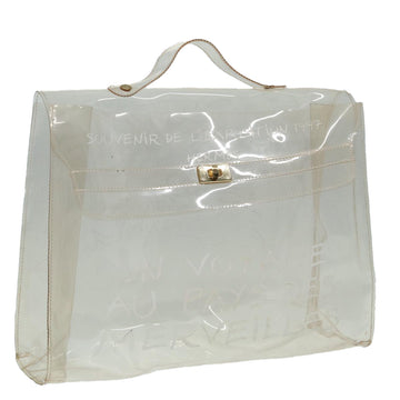 HERMES Vinyl Kelly Hand Bag Vinyl Clear Auth 88306