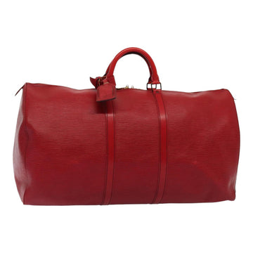 LOUIS VUITTON Epi Keepall 60 Boston Bag Red M42947 LV Auth 88369