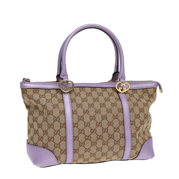 GUCCI GG Canvas Tote Bag Beige Gold 257069 Auth 88424