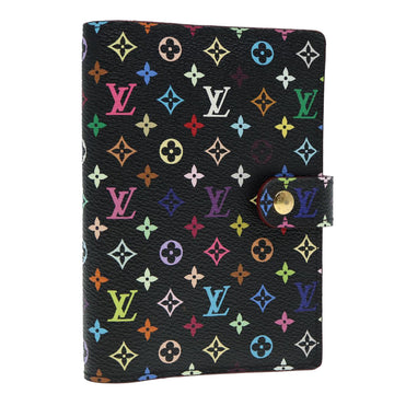 LOUIS VUITTON Multicolor Agenda PM Day Planner Cover Black R21076 LV Auth 88444