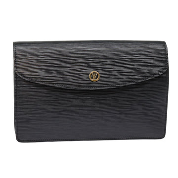 LOUIS VUITTON Epi Montaigne 23 Clutch Bag Black M52662 LV Auth 88630