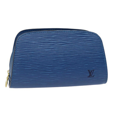 LOUIS VUITTON Epi Dauphine PM Pouch Blue M48445 LV Auth 88777