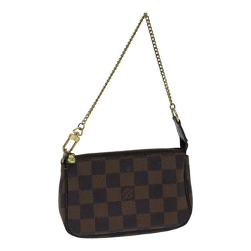 LOUIS VUITTON Damier Ebene Mini Pochette Accessoires Pouch N58009 LV Auth 89290