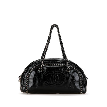 CHANEL Patent Luxe Ligne Bowler Bag