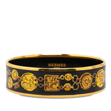 Hermes Wide Enamel Cheval Et Harnais Bangle Costume Bracelet