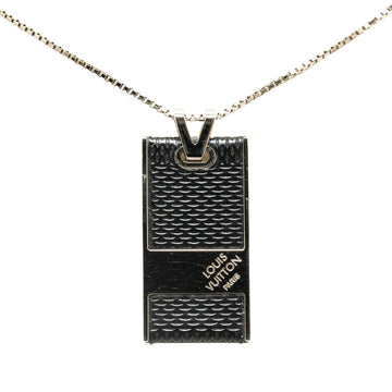 LOUIS VUITTON Damier Graphite Pendant Necklace Costume Necklace