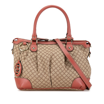 GUCCI Canvas Diamante Sukey Satchel