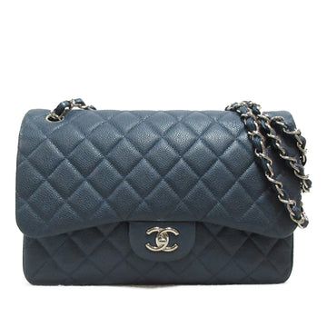 CHANEL Jumbo Classic Caviar Double Flap Shoulder Bag