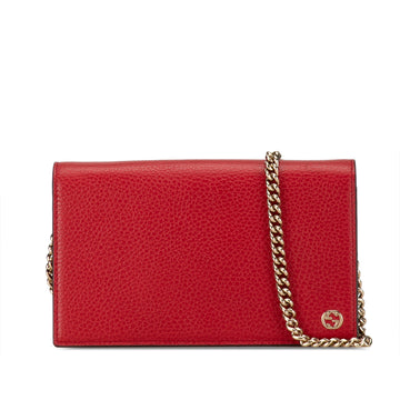 GUCCI Leather Betty Wallet On Chain Crossbody Bag