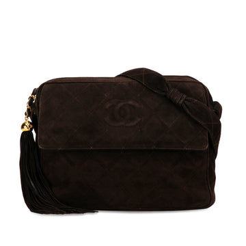CHANEL CC Quilted Suede Tassel Camera Bag