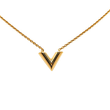 LOUIS VUITTON Gold Plated Essential V Necklace Costume Necklace