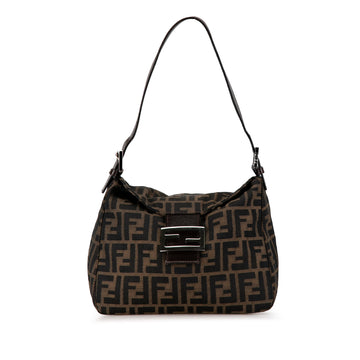 FENDI Zucca Canvas Double Flap Mamma Shoulder Bag