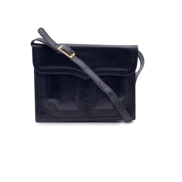 YVES SAINT LAURENT Vintage Black Leather Convertible Shoulder Bag