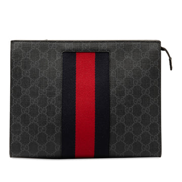 GUCCI GG Supreme Web Clutch Clutch Bag