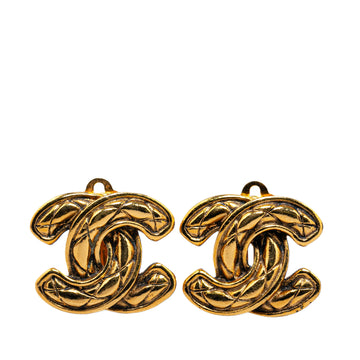 CHANEL CC Quilted Clip On Earrings Costume Earrings