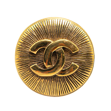 CHANEL Gold Plated CC Brooch Costume Brooch